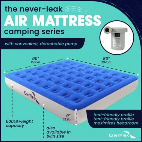 EnerPlex Camping Air Mattress With Built In Pump Queen Blow Up