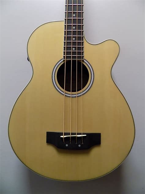 Washburn AB5 Acoustic Electric Cutaway Bass Guitar - Natural | Reverb