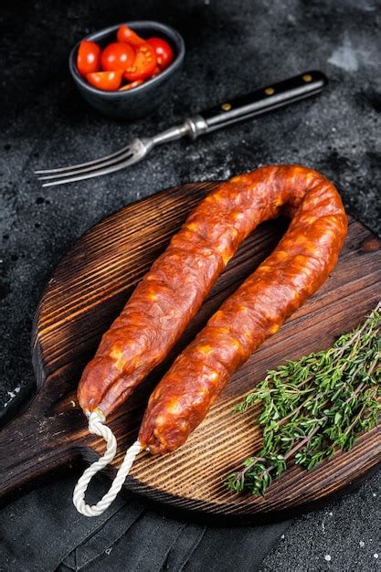 Premium Photo Traditional Spanish Chorizo Sausage Dry Cured Pork Meat