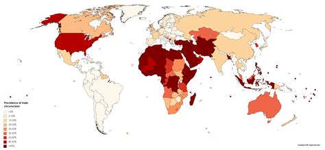 Prevalence Of Male Circumcision Around The World R Maps