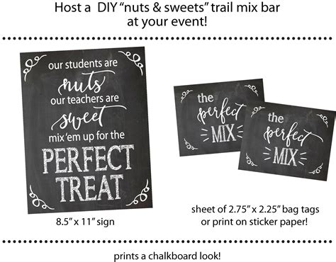 Nuts Sweets Trail Mix Barteacher Appreciation Pta Pto Church Event