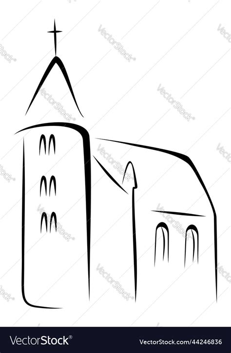 Classic church building Royalty Free Vector Image