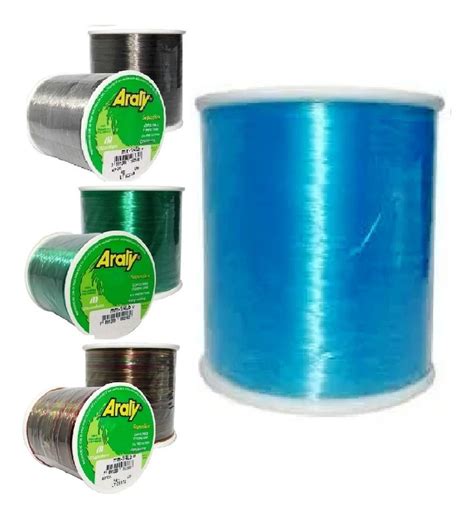 Linha Pesca Araty Superflex Gramas Monofilamento Verde Azul Fume