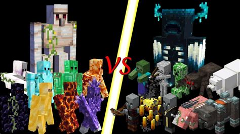 Golem Army Vs Mob Army In Minecraft Which Army Is Stronger YouTube