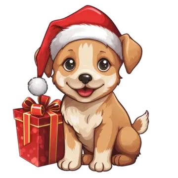 Dog Christmas Cartoon PNG Transparent Images Free Download | Vector ...