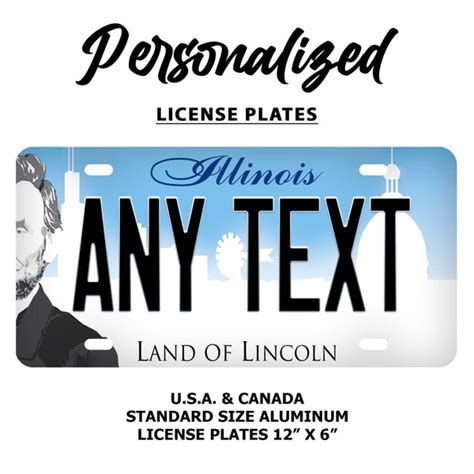 Illinois Personalized License Plate Etsy