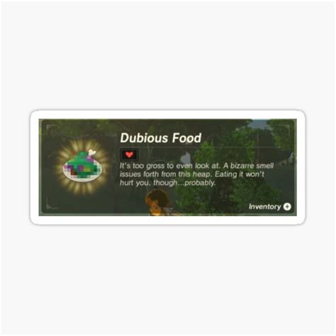 "dubious food zelda leo" Sticker by kirkout | Redbubble