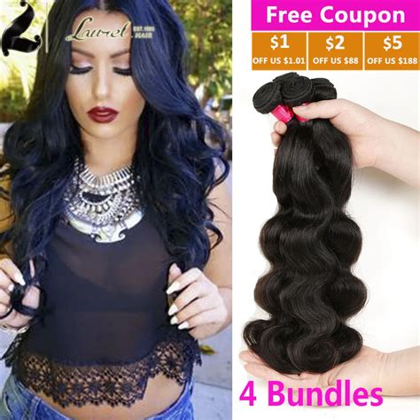 Laurel Hair Peruvian Body Wave 4 Bundles Grade 8a Unprocessed Peruvian Virgin Hair Deep Body