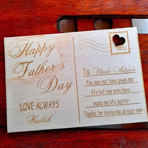 Personalized Wooden Card Happy Fathers Day Personalize It Ts