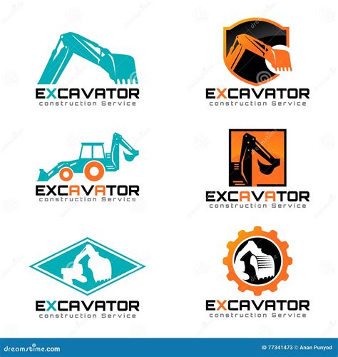 Diseño Determinado Del Ejemplo Del Vector Del Excavador Y Del Logotipo Ilustración Del Vector