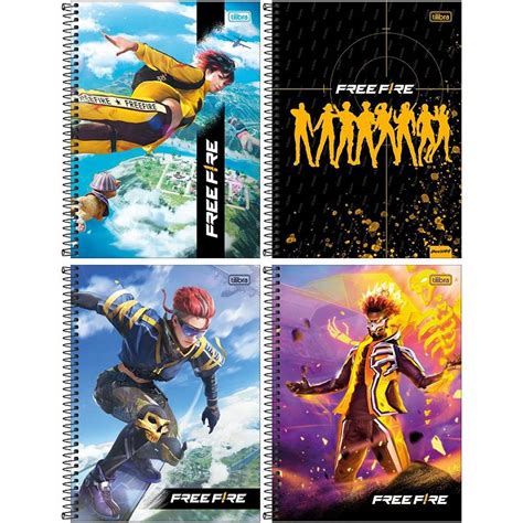 Caderno Espiral Capa Dura Universit Rio Tilibra Free Fire Mat Ria