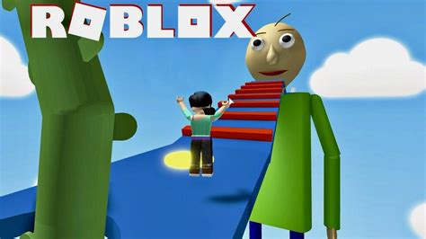 Running Through The Escape Baldi Basics Obby In Roblox Youtube