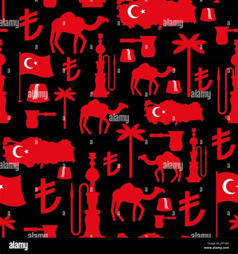 Turkey symbols seamless pattern. Turkish national ornament. State ...