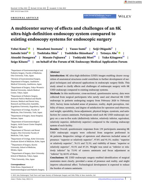 Pdf A Multicenter Survey Of Effects And Challenges Of An K Ultra