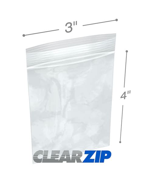 3 X 4 Clearzip® Lock Top Bags 125 Mil