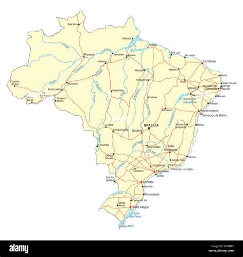 Brazil Road Map Stock Vector Image And Art Alamy