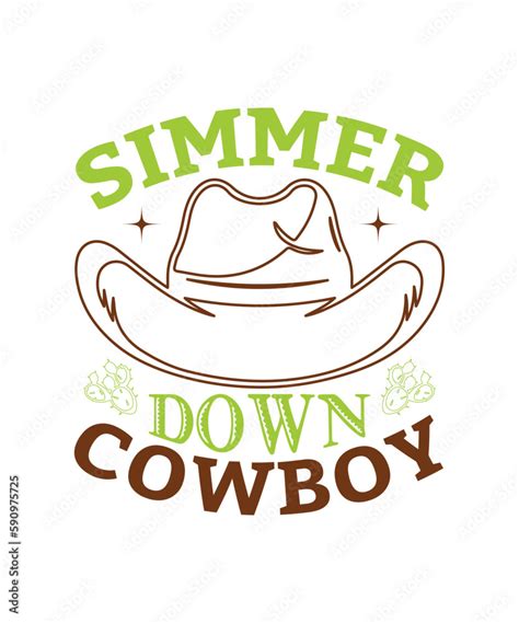 Simmer Down Cowboy T Shirt Floral Bull Skull Svg Western Svg Skull