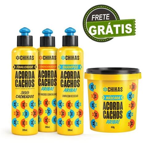 Kit Acorda Cachos Chikas Para Cabelo Cacheados Kit De Tratamento Para