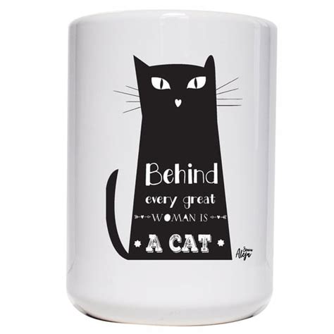 Kubek Ceramiczny Behind Every Great Woman Is A Cat Z Kotem Dla Kociary