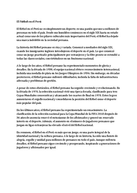 EL Futbol EN EL PERÚ - El Fútbol en el Perú El fútbol en el Perú no es