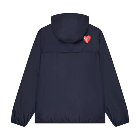 Play Cdg X K Way P1j501 1 Unisex Jacket Claude Full Zip Navy