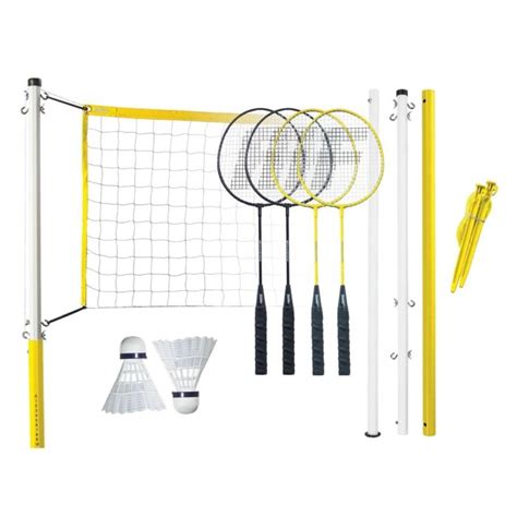 Franklin Sports Badminton Set — Includes 4 Steel Raquets 1 Net 2