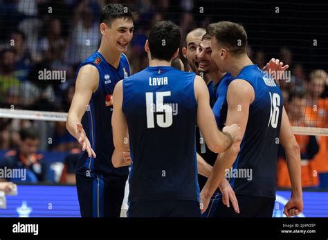 Jubel Der Italienischen Mannschaft W Hrend Der Volleyball Intenationals