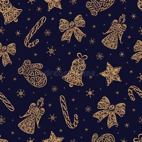 Christmas Symbols From Ornament Element Vector Seamless Pattern