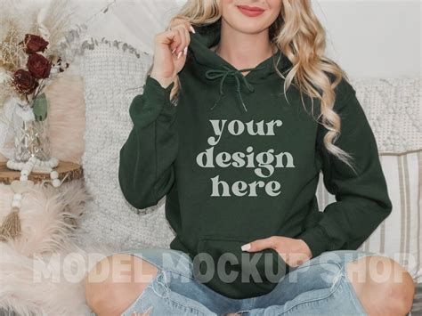 Gildan 18500 Forest Green Mockup Forest Green Gildan Mockup