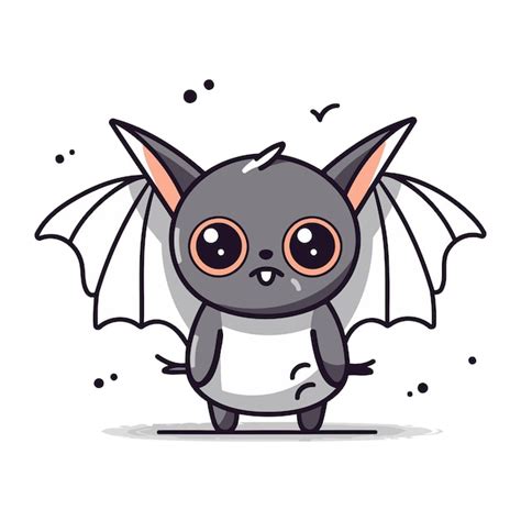 Premium Vector Cute Cartoon Bat Vector Illustration Isolated On White