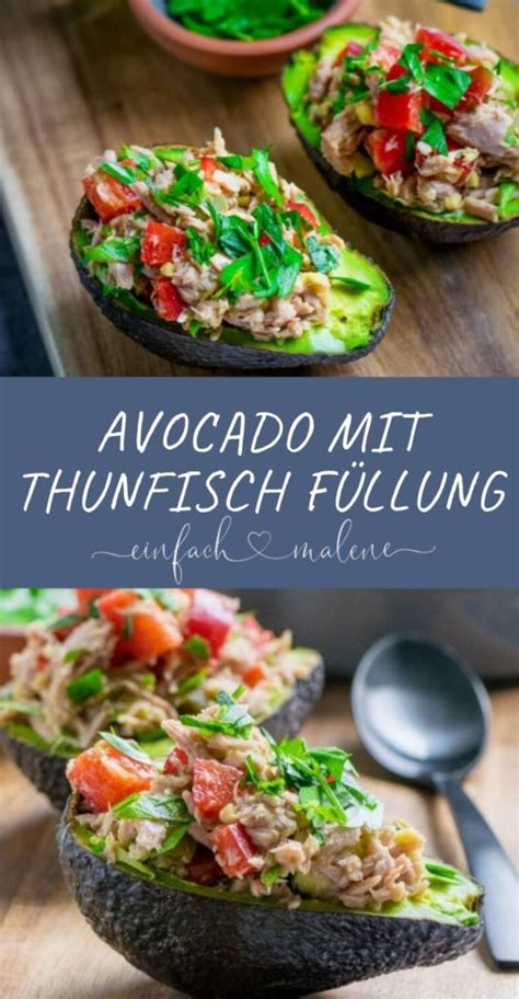 Avocado mit Thunfischfüllung gesund lecker einfach low carb