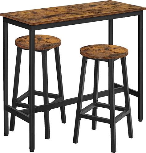 VASAGLE Conjunto De Mesa Y Sillas Mesa De Bar Cocina Con Taburetes De