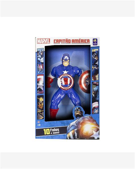 Riachuelo Boneco Articulado Som Marvel Capitão América Mimo