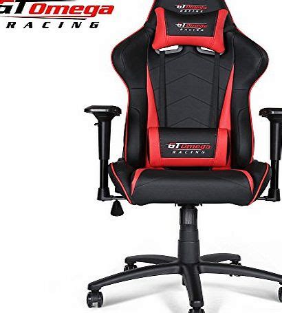 GT Omega Racing GT OMEGA PRO RACING OFFICE CHAIR BLACK NEXT RED LEATHER ...