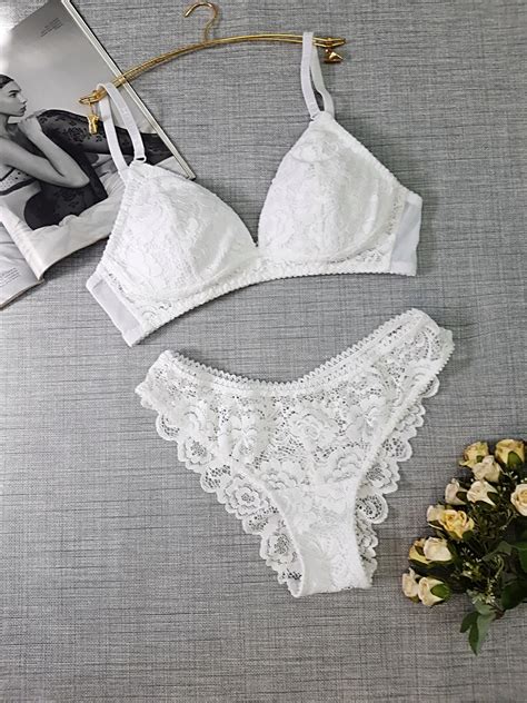 Bridal Lingerie Set Wedding Night Sexy Lingerie Set White Lace Bra