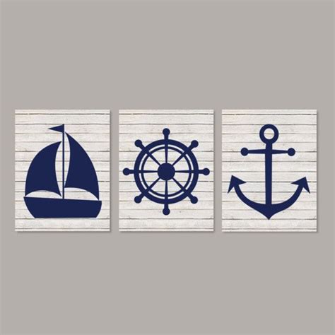 Nautical Wall Decor Coastal wall Art Beach Bathroom Nautical Nautical ...