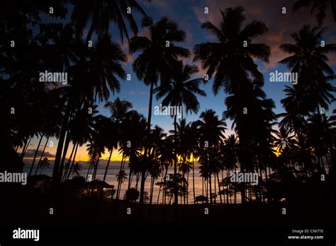 Sunset Taveuni Fiji Stock Photo Alamy