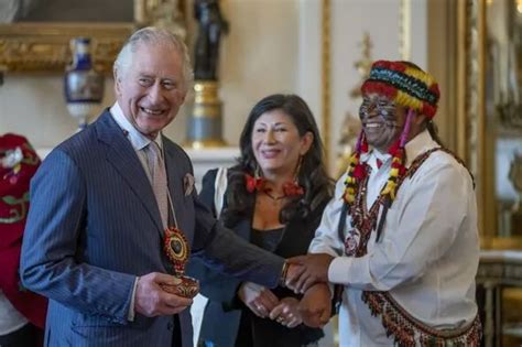 King Charles Is Ted A Colourful Necklace From An Indigenous Leader