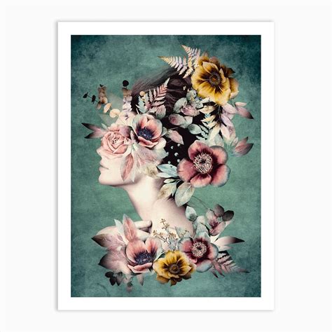 Floral Portrait 1 Art Print By Nora Gad Fy