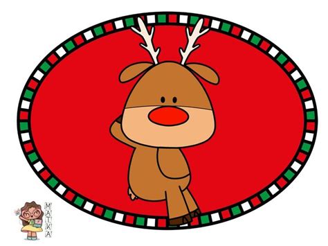 A Reindeer With Red Nose And Antlers On It S Head In A Circle