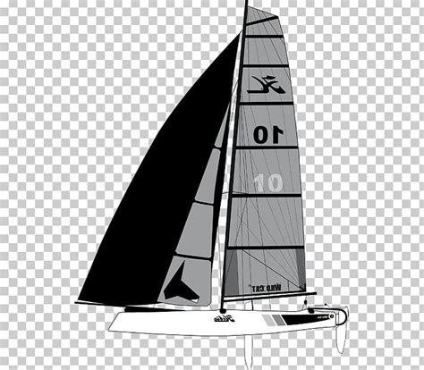 Dinghy Sailing Hobie Cat Cat Ketch Yawl PNG Clipart Black And White