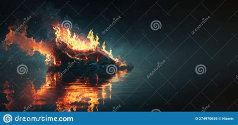 Water On Fire Flames And Burning Generative Ai Stock Illustration