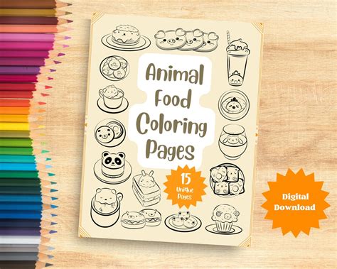 Animal Food Coloring Pages, 15 Coloring Pages, Cute Coloring Pages ...