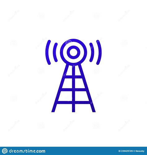 Antenna Or Radio Tower Line Icon Vector Stock Vector Illustration Of