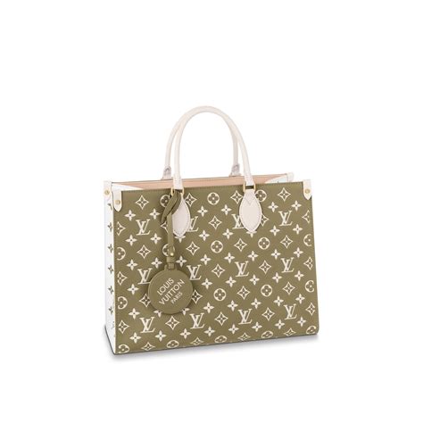 Louis Vuitton Onthego Mm Tote Bag In Monogram Different Colored Leather M46060 Greenwhite