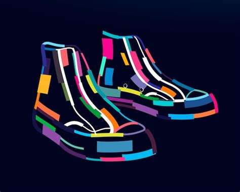 Premium Vector Abstract Men Boots From Multicolored Paints Colorful