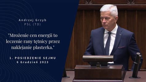 Andrzej Grzyb Mrożenie cen energii to leczenie rany tętnicy przez