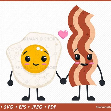 Bacon And Egg Couple Clipart Svg Png Etsy