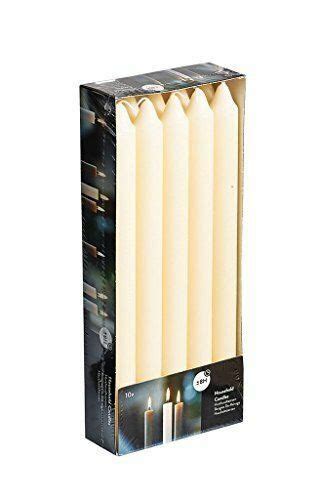 Pack Of 10 Long 24cm Tall Ivory Candles Burn Time 8 Hours Made By Spaas