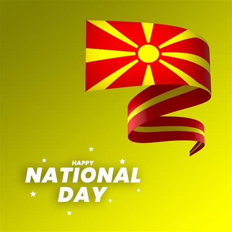 Premium Psd North Macedonia Flag Element Design National Independence